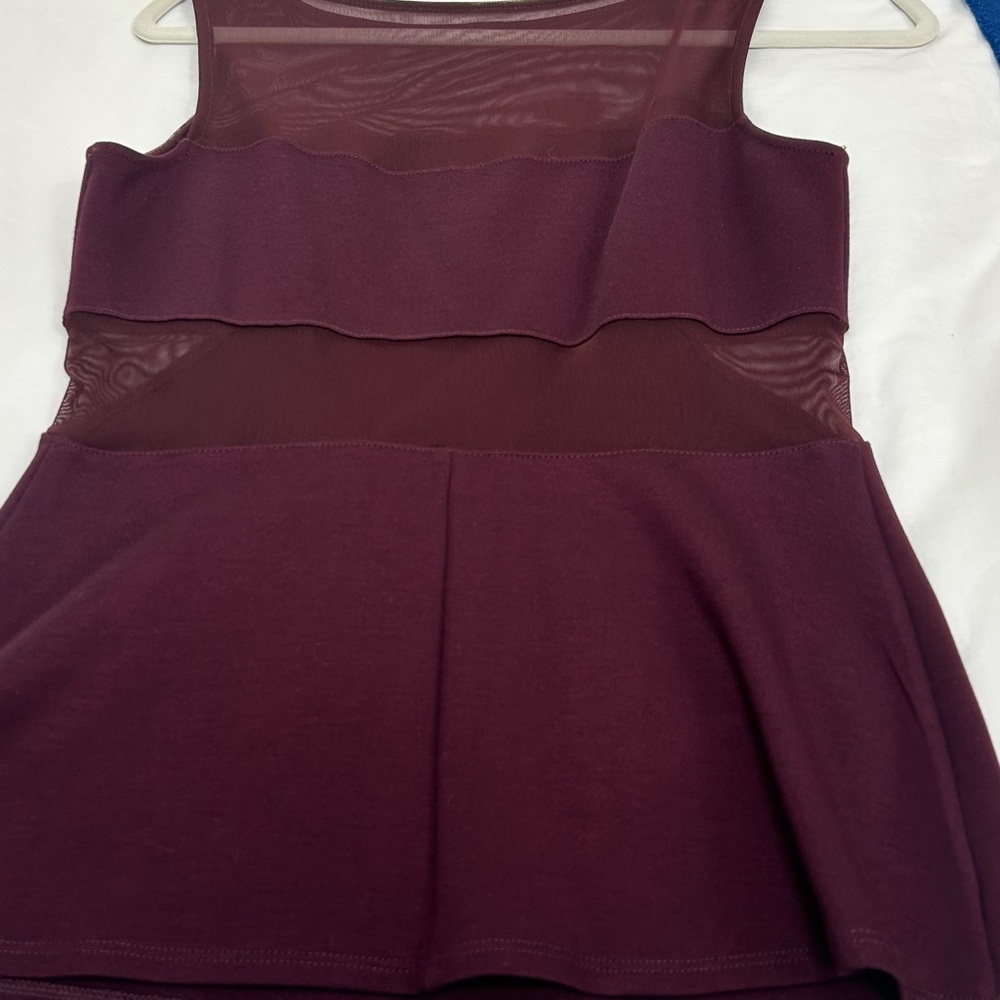 Bailey 44 Burgundy Mesh-Trim Top